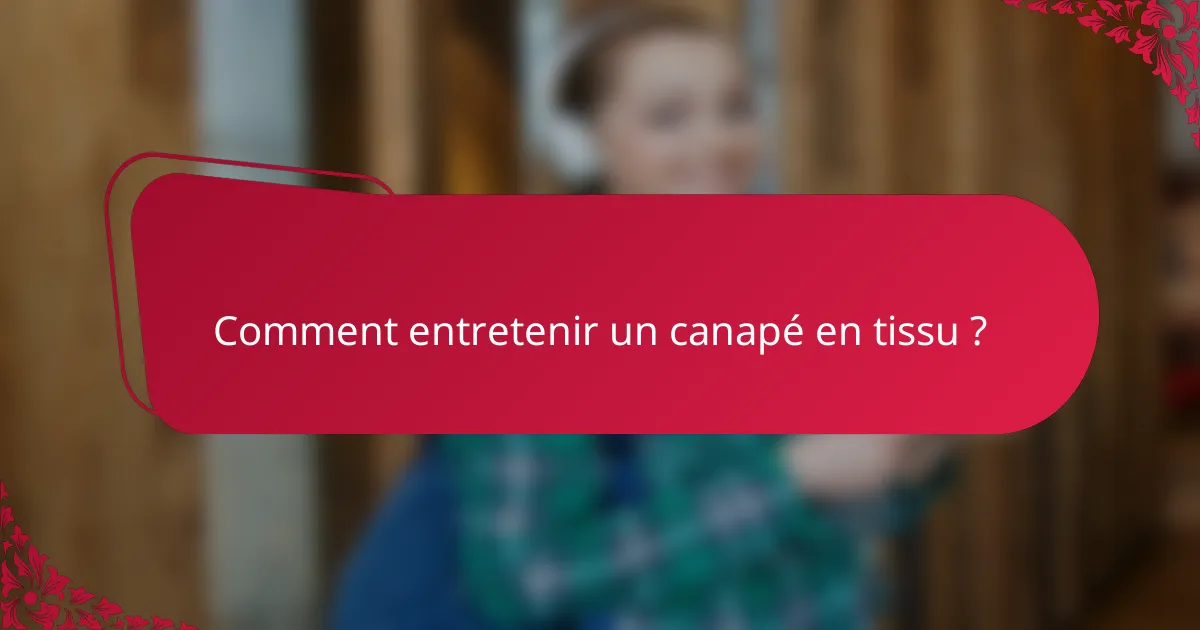 Comment entretenir un canapé en tissu ?