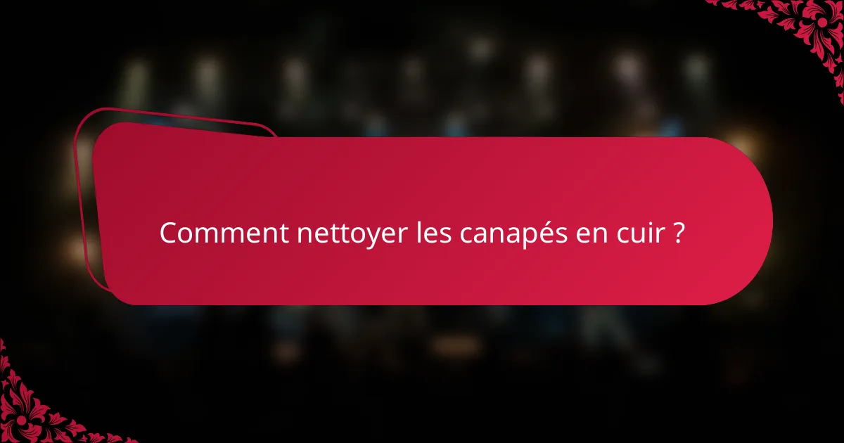 Comment nettoyer les canapés en cuir ?