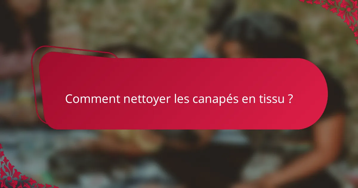 Comment nettoyer les canapés en tissu ?