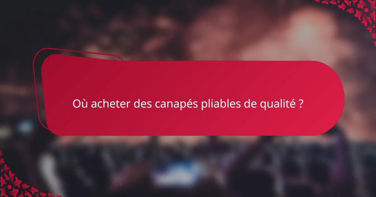 Où acheter des canapés pliables de qualité ?