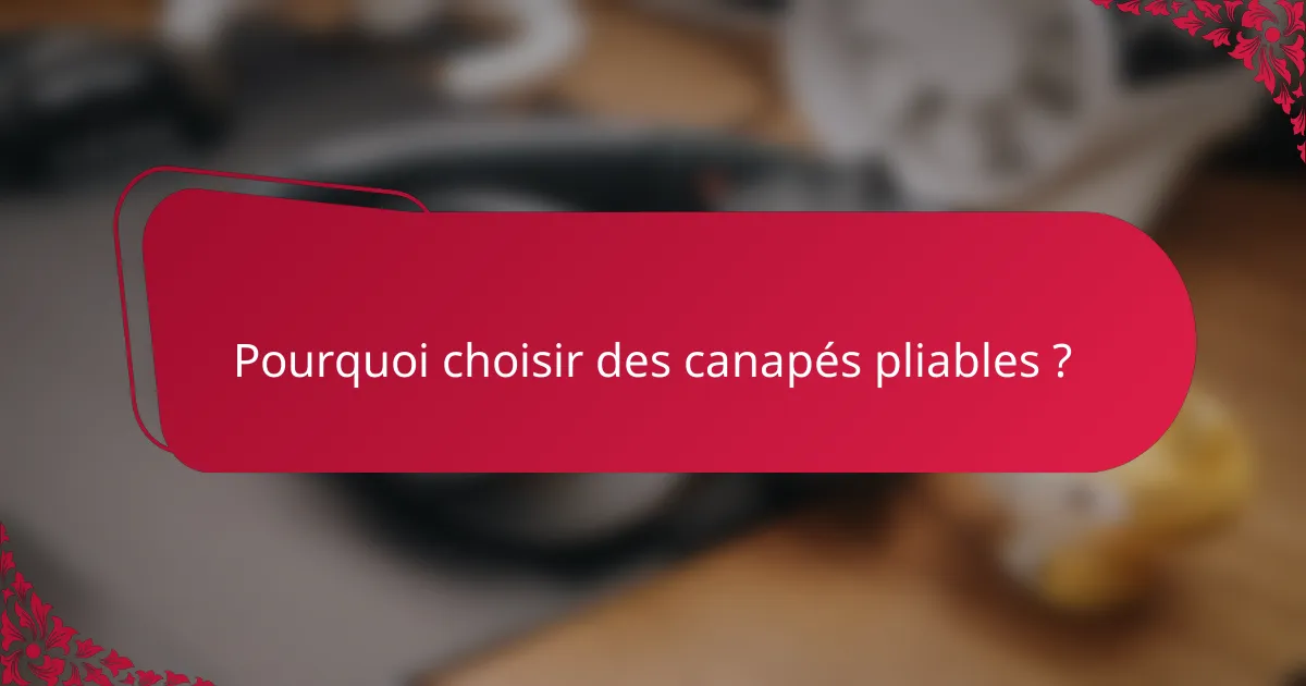 Pourquoi choisir des canapés pliables ?