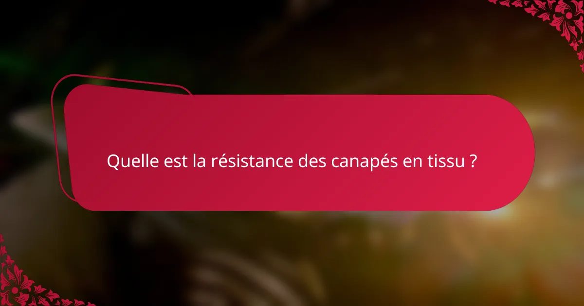 Quelle est la résistance des canapés en tissu ?