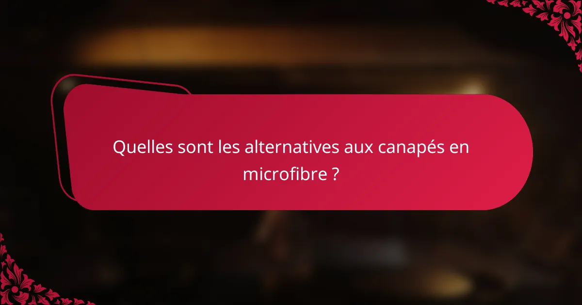 Quelles sont les alternatives aux canapés en microfibre ?