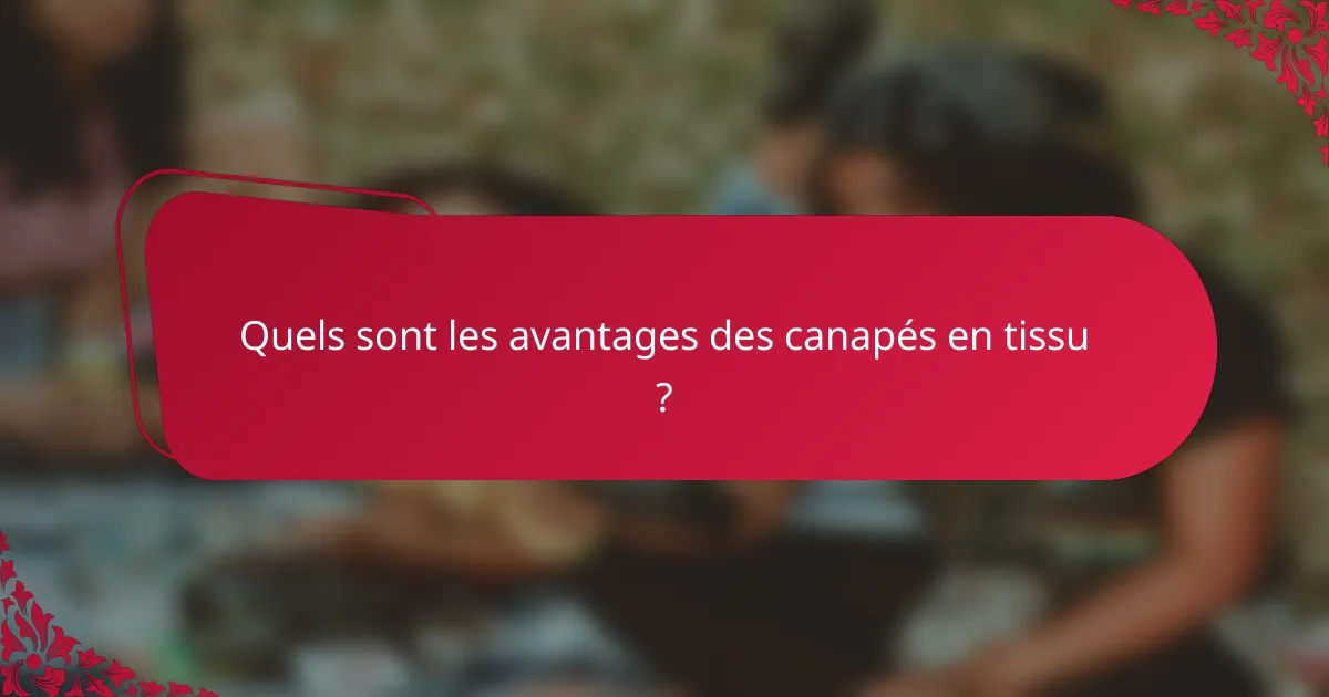 Quels sont les avantages des canapés en tissu ?