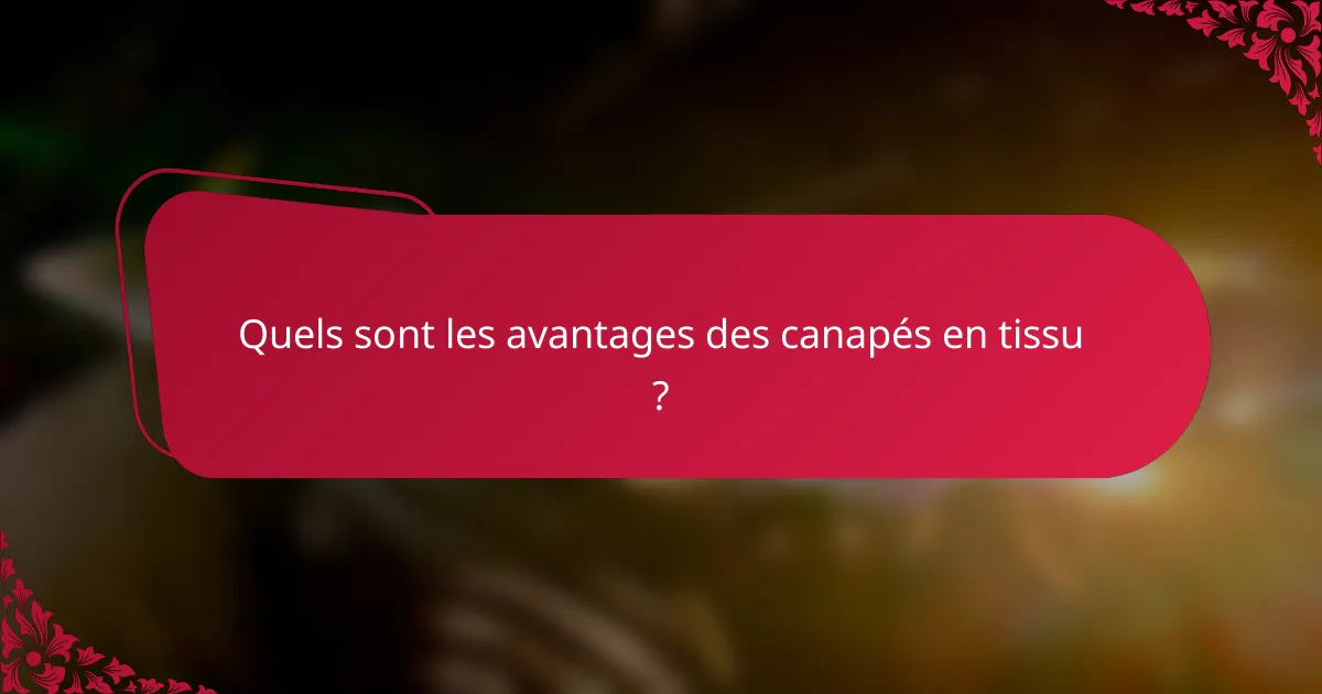 Quels sont les avantages des canapés en tissu ?