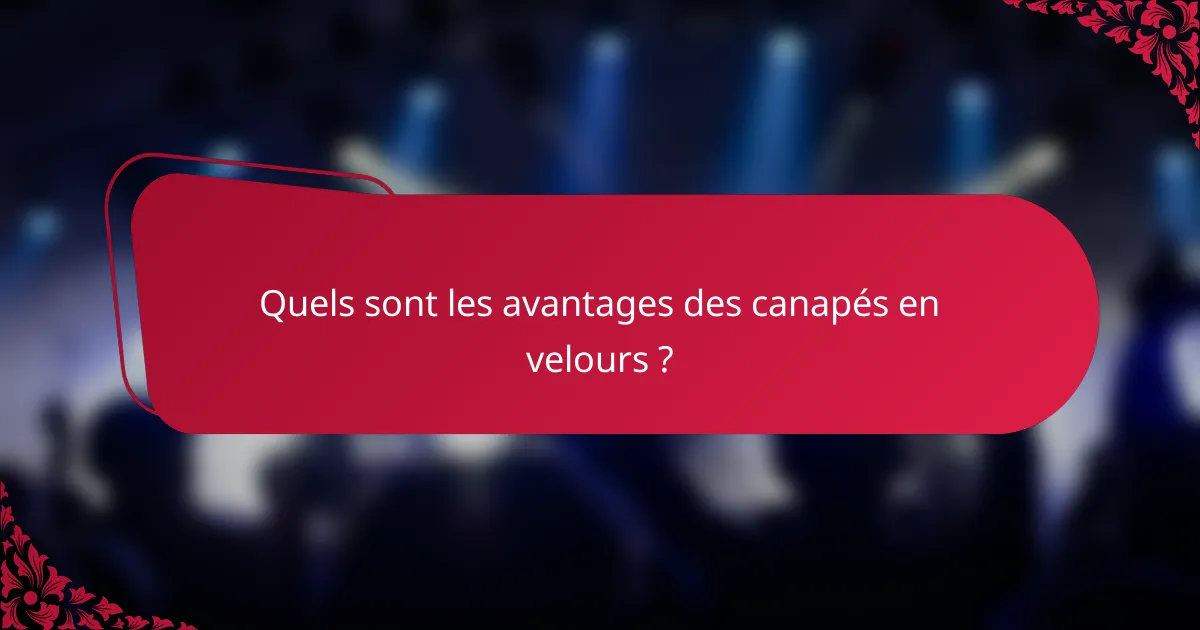 Quels sont les avantages des canapés en velours ?