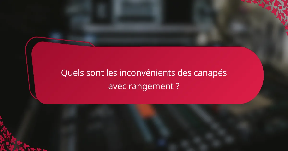 Quels sont les inconvénients des canapés avec rangement ?