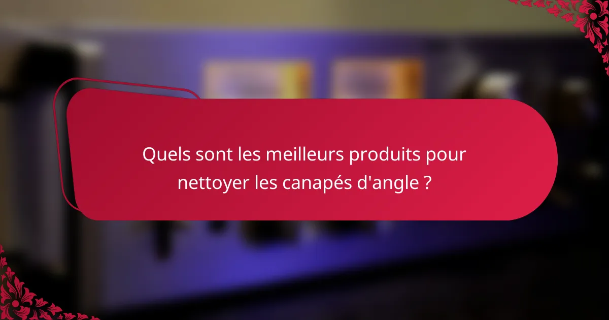 Quels sont les meilleurs produits pour nettoyer les canapés d'angle ?
